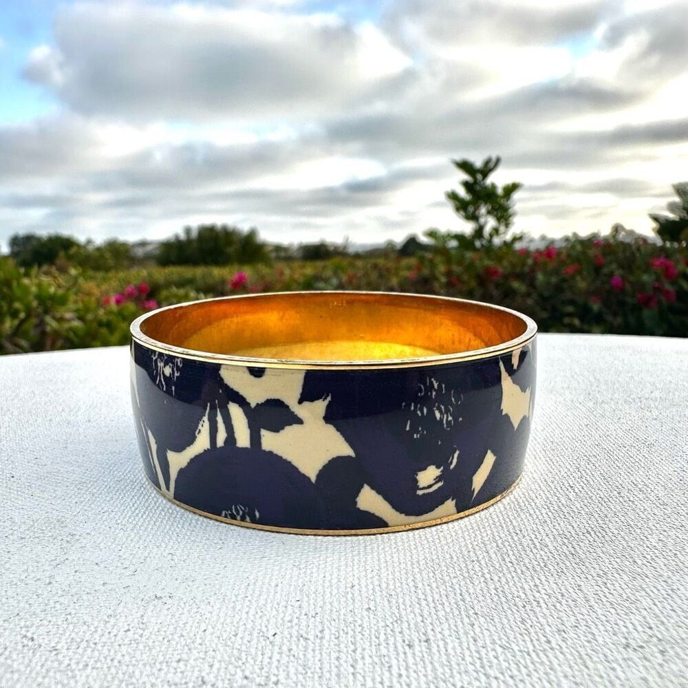J.Crew blue and cream bangle bracelet